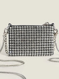 Elegant Full Diamond Zipper Messenger Bag Party Banquet Women's Clutch Bag